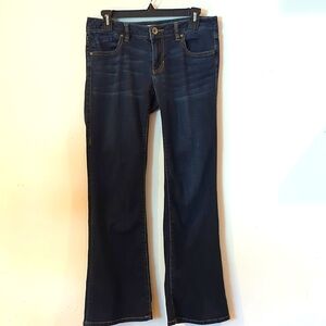 CAbi Dark Blue Denim Flare Jeans Size 4